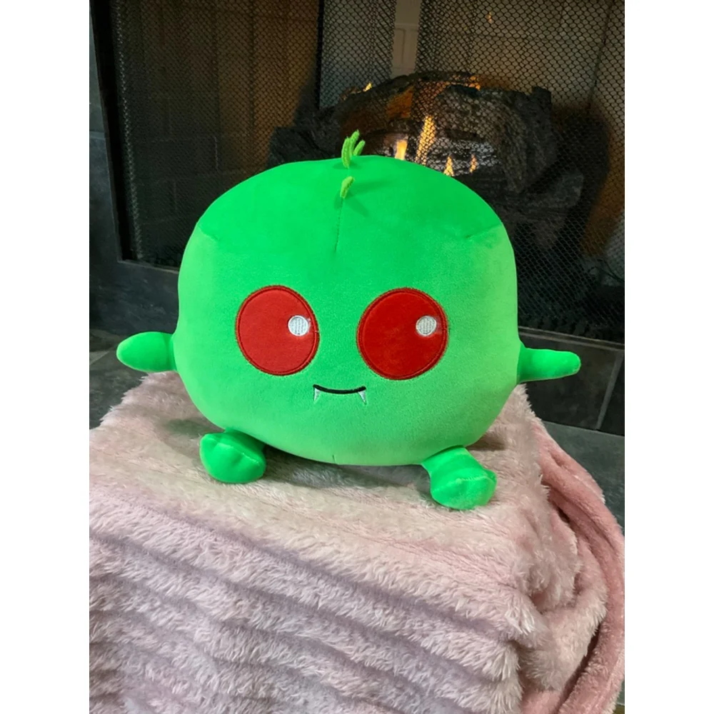 Green Red Monster Squishy Stuffed Animal 9 inch